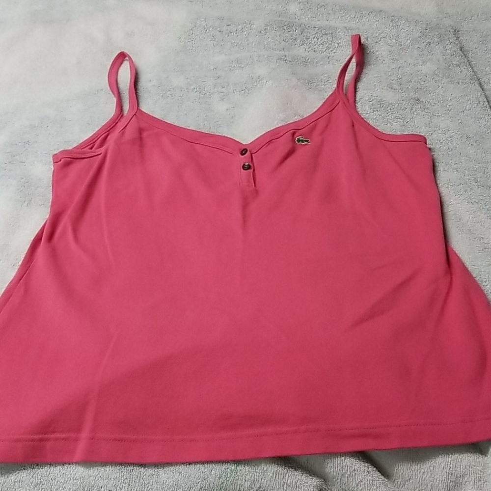 Lacoste size 46 pink 2 button tank